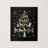 Kerstaire kerstboom, bedekt door vlieglicht legpuzzel (Verticaal)