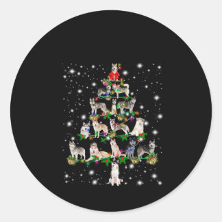 Kerstaire kerstboom, bedekt door vlieglicht ronde sticker
