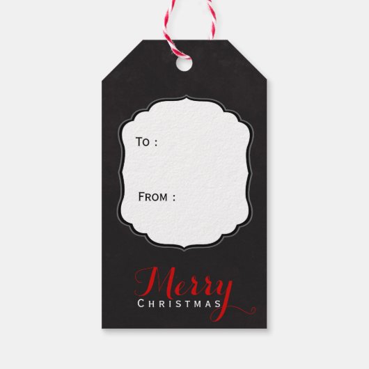 Kerstaire kerstboom Faux-kartonnen textuur Cadeaulabel (Achterkant)