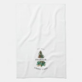 Kerstaire kerstboom - Gepersonaliseerde familie Theedoek (Verticaal)