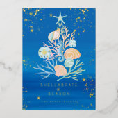 Kerstaire kerstboom in de kust van de Oceaan Folie Feestdagenkaart (Voorkant)