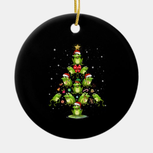 Kerstaire kerstboom met cadeautjes voor decor-kers keramisch ornament (Voorkant)