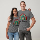 Kerstaire kerstboom met luipaard regenboogregenval t-shirt (Unisex)