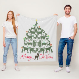 Kerstaire kerstboom voor fijne kerst fleece deken