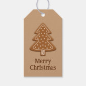 Kerstaire kerstboomstructuur met tekst cadeaulabel (Voorkant)