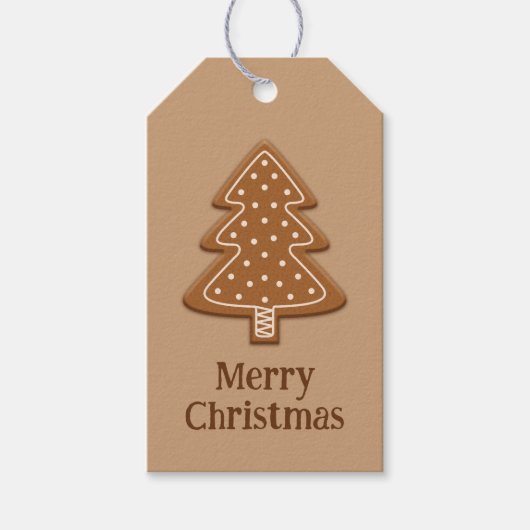 Kerstaire kerstboomstructuur met tekst cadeaulabel (Voorkant)