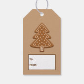 Kerstaire kerstboomstructuur met tekst cadeaulabel (Achterkant)