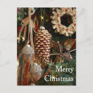 Kerstaire kerstvakantieboom voor bijtende bossierp feestdagenkaart