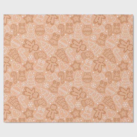 Kerstaire koekjes cadeaupapier (Vlak)