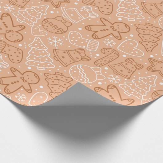 Kerstaire koekjes cadeaupapier (Hoek)