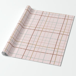 Kerstaire lijnen - boven roze cadeaupapier