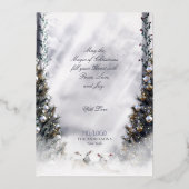 Kerstaire Magic, Saddleback Rough Collie & Lambs - Folie Feestdagenkaart (Achterkant)