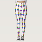 Kerstaire Mannen regenboogbomen Leggings (Voorkant)