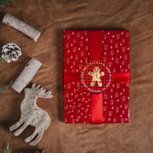 Kerstaire ontbijtboom RSVP Buffalo Gold Ronde Sticker