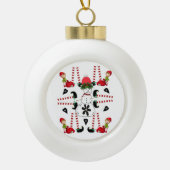 Kerstaire Ornament, Snowman Elf Keramische Bal Ornament (Voorkant)