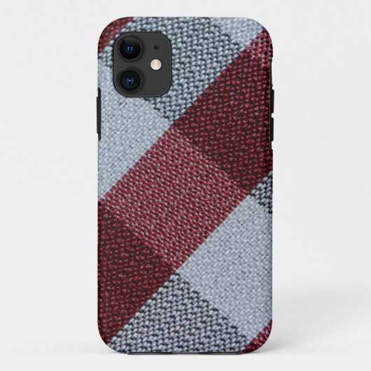 Kerstaire rode buffelpatroon met grijs Case-Mate iPhone case (Achterkant)