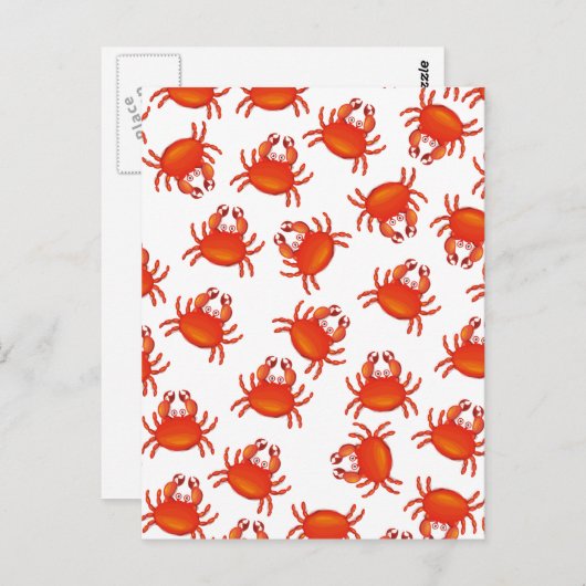 Kerstaire rode krabben briefkaart (Voorkant / Achterkant)