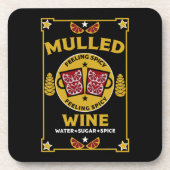 Kerstaire rode wijn bier onderzetter (Voorkant)
