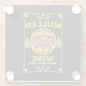 Kerstaire rode wijn glazen onderzetter (Achterkant)