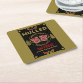 Kerstaire rode wijn kartonnen onderzetters (Schuin)