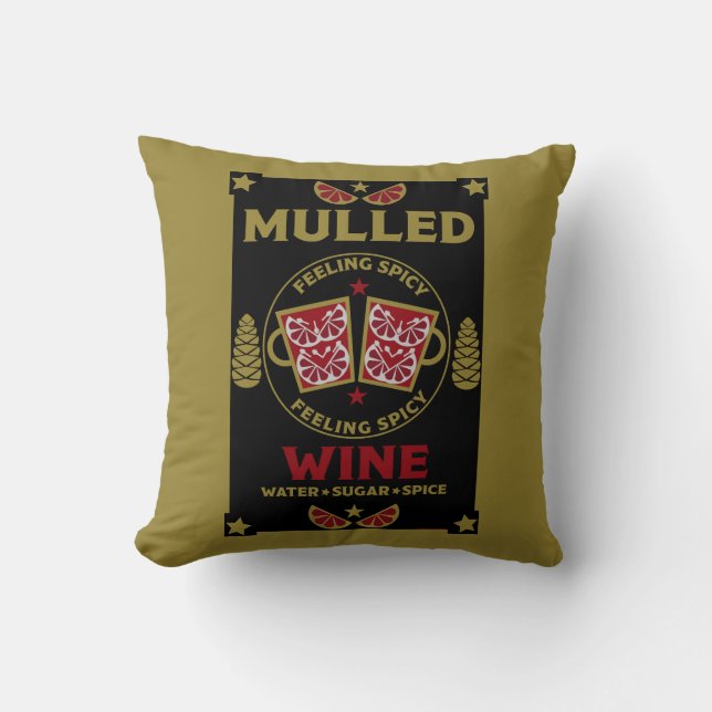 Kerstaire rode wijn kussen (Voorkant)