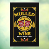 Kerstaire rode wijn raamsticker (Vel 3)