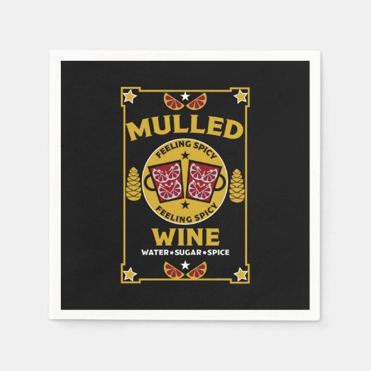 Kerstaire rode wijn servet (Voorkant)