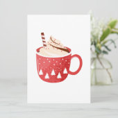 Kerstaire warme cacao met een kerstbeker kaart (Staand voorkant)