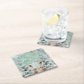 Kerstaire winterhazen kartonnen onderzetters (Insitu)