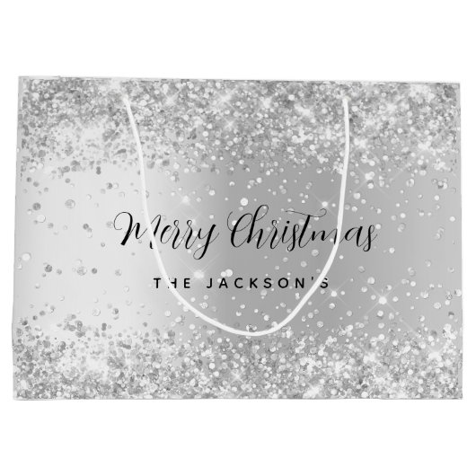 Kerstaire zilversparren groot cadeauzakje (Achterkant)