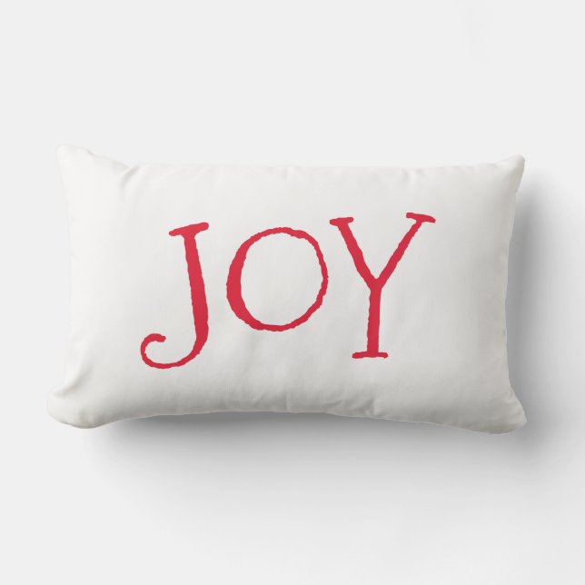 Kerstairjoy White Red Outdoor Lumbar Pillow Buitenkussen (Voorkant)