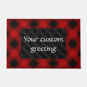 Kerstairkleurig patroon rood en zwart deurmat (Voorkant)