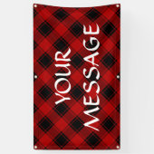 Kerstairkleurig patroon rood en zwart spandoek (Verticaal)