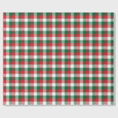Kerstairkleurig rood-groen buffelpatroon cadeaupapier (Vlak)