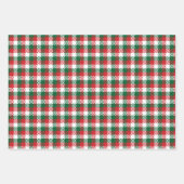 Kerstairkleurig rood-groen buffelpatroon inpakpapier vel (Voorkant)
