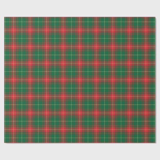Kerstairkleurig rood tartan-patroon cadeaupapier (Vlak)