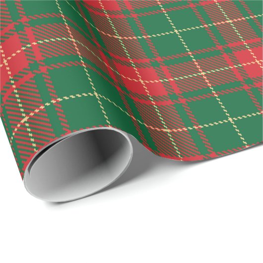Kerstairkleurig rood tartan-patroon cadeaupapier (Rol Hoek)