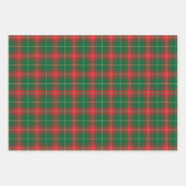 Kerstairkleurig rood tartan-patroon inpakpapier vel (Voorkant 3)