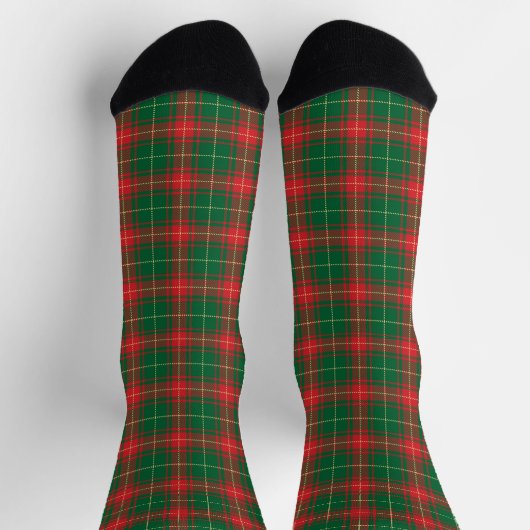 Kerstairkleurig rood tartan-patroon sokken (Top)
