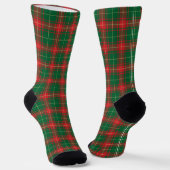 Kerstairkleurig rood tartan-patroon sokken (Gebogen)
