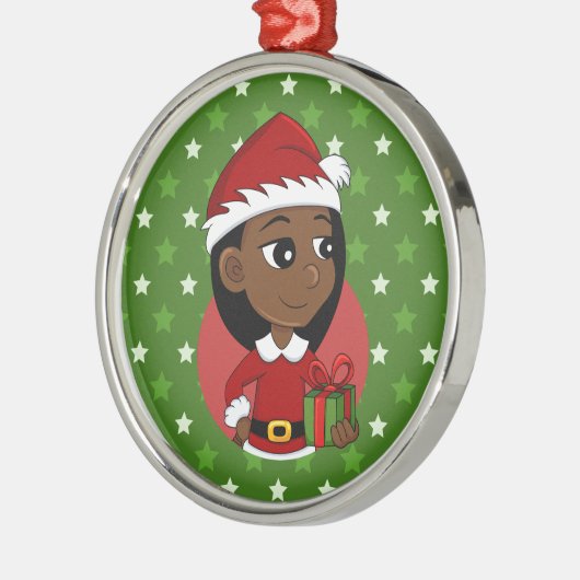 Kerstairmeisje cartoon, metalen versiering metalen ornament (Links)