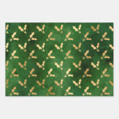 Kerstairpatronen voor groene en gouden winters inpakpapier vel (Voorkant)