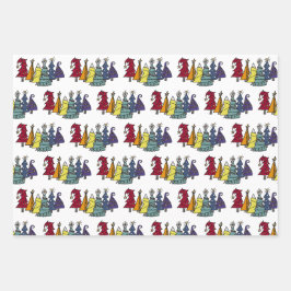 Kerstairpatroon met Gay Pride Rainbow Inpakpapier Vel