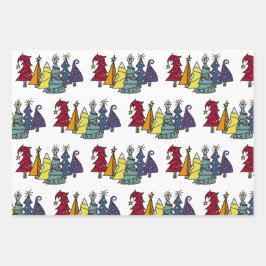 Kerstairpatroon met Gay Pride Rainbow Inpakpapier Vel