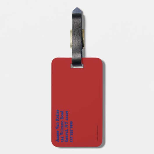 Kerstairpatroon met kop en staart bagagelabel (Achterkant verticaal)