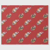 Kerstairpatroon met kop en staart cadeaupapier (Vlak)