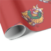 Kerstairpatroon met kop en staart cadeaupapier (Rol Hoek)