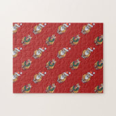 Kerstairpatroon met kop en staart legpuzzel (Horizontaal)