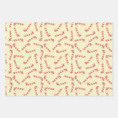 Kerstairpatroon met rode, groene, gouden snoepriet inpakpapier vel (Voorkant 2)