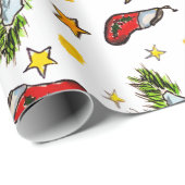 Kerstairpatroon ornamie cadeaupapier (Rol Hoek)